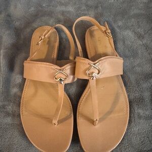 Kate Spade Tan Sandals with Heart Accent